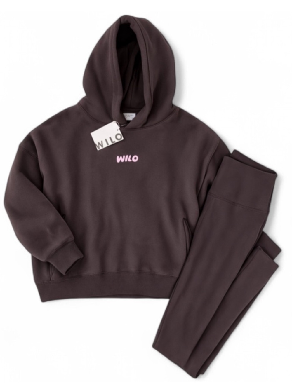 Wilo The Label Wellness Club Hoodie Legging Set Brown S NWT - Picture 2 of 10